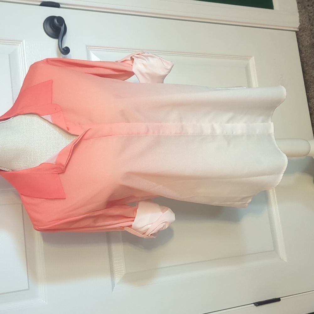 Size S Calvin Klein orange/tangerine and white Ombre dress top